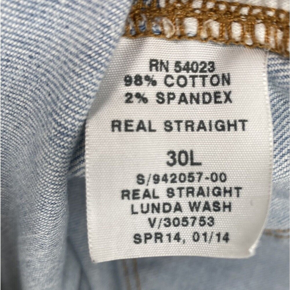 Gap 1969 Real Straight Light Wash Raw Hem Denim Jeans Women’s Size 30L (33x29) - Picture 5 of 12